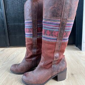 BC Footwear, Whiskey Suede and Leather Tall Western Boots, Womens 7.5